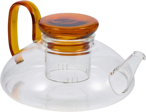 Teapot Set - Amber Glass - 600ml